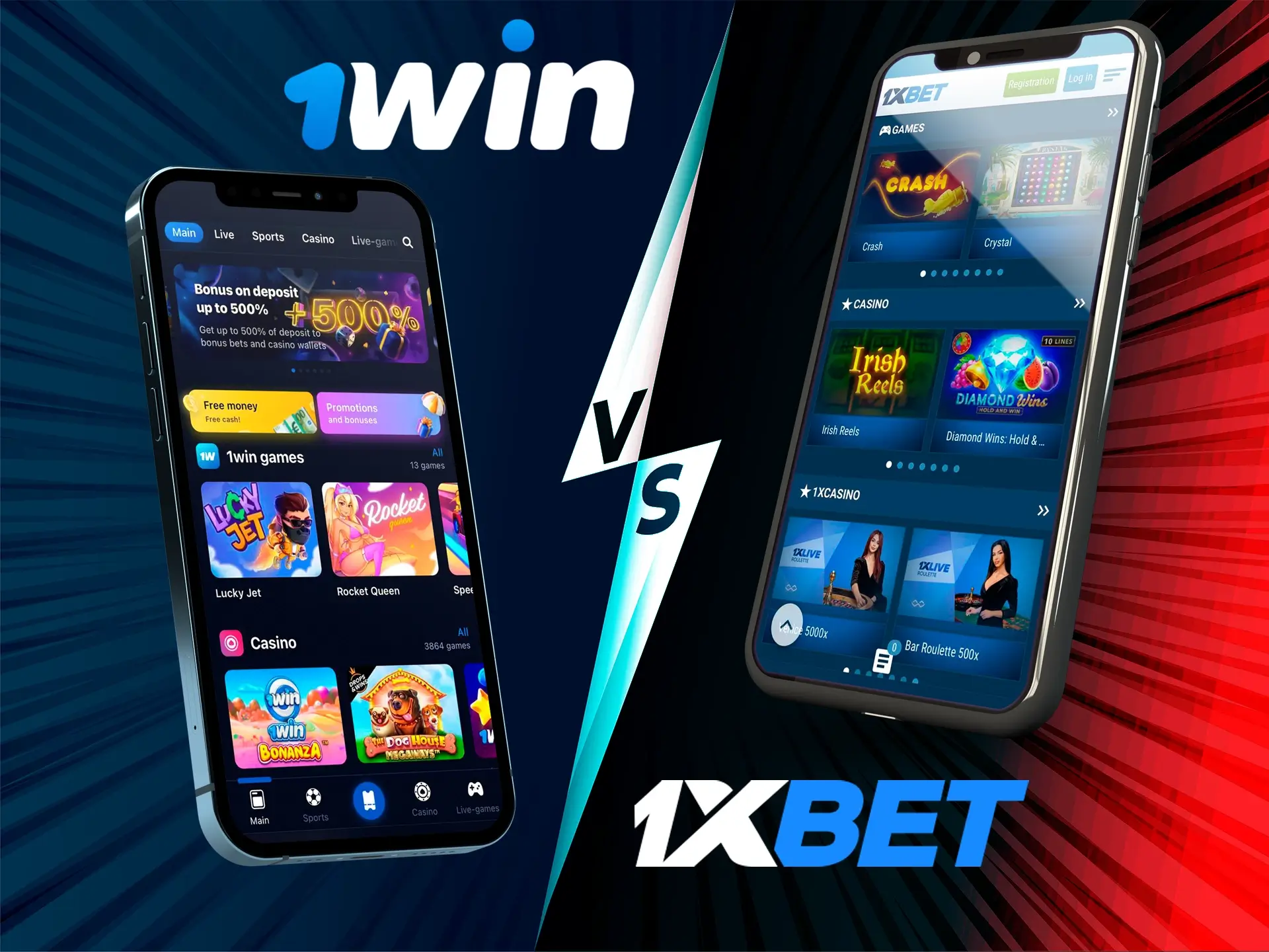Try the 1xbet or 1win mobile app.