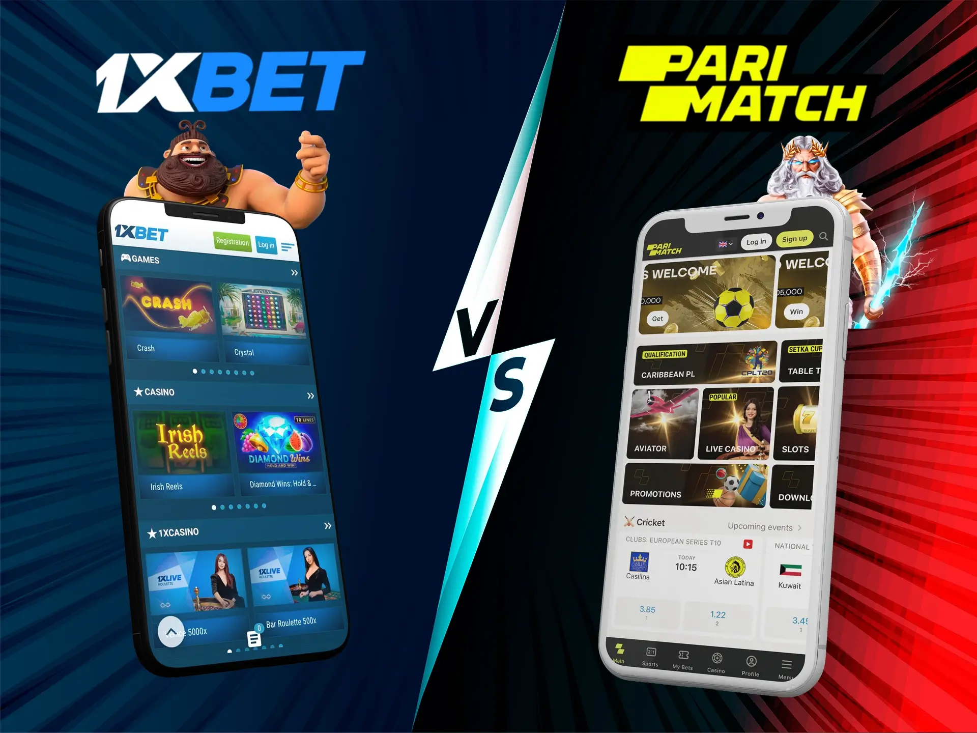 Try the mobile app from 1xbet or Parimatch.