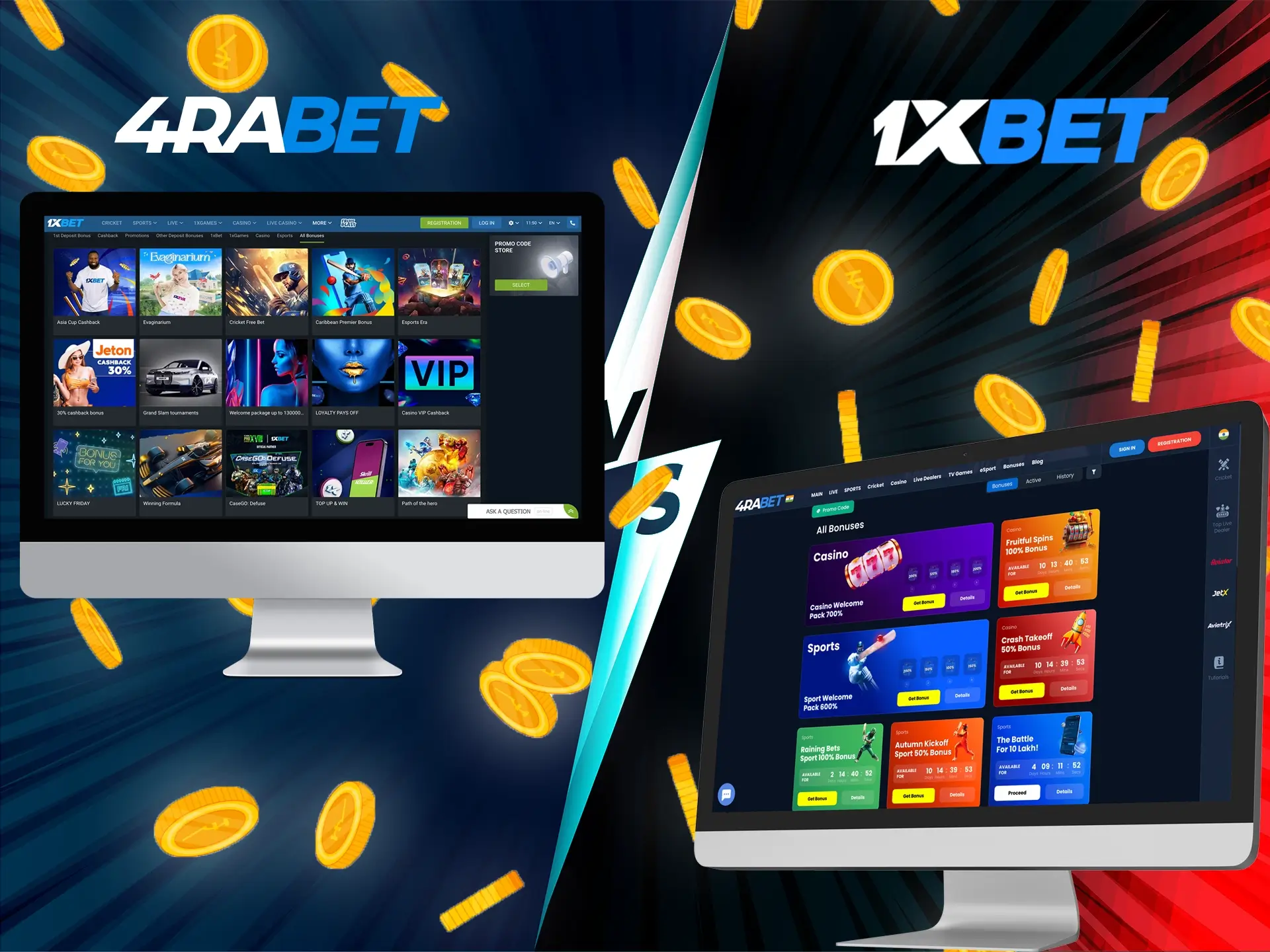 1xbet and 4rabet like to delight their users with excellent bonuses.