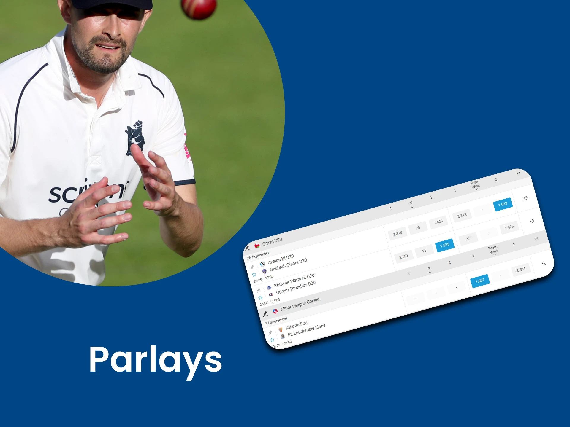 For sports betting, select "Parlays".