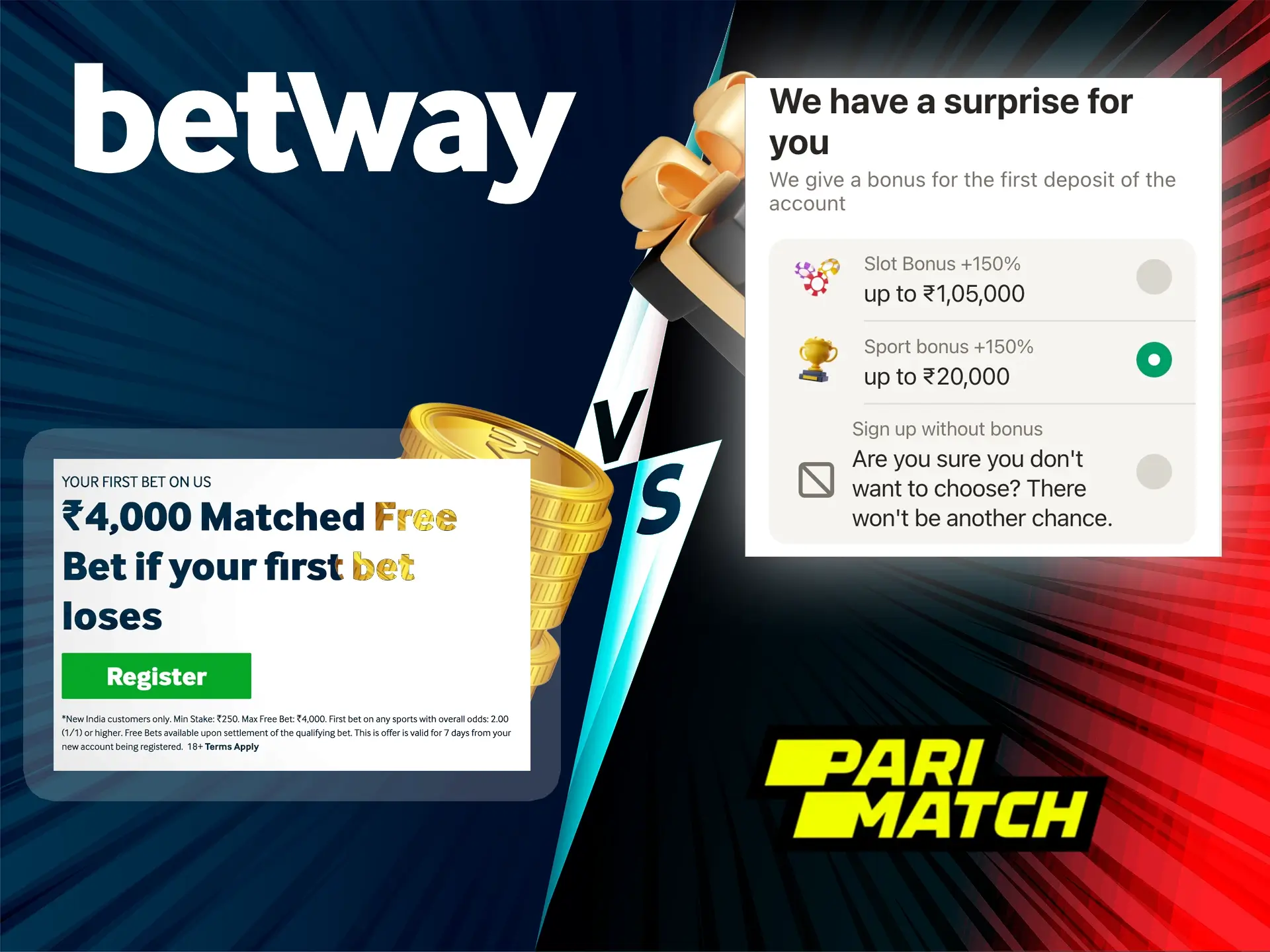 Take a look at the great bonuses from Betway and Parimatch.