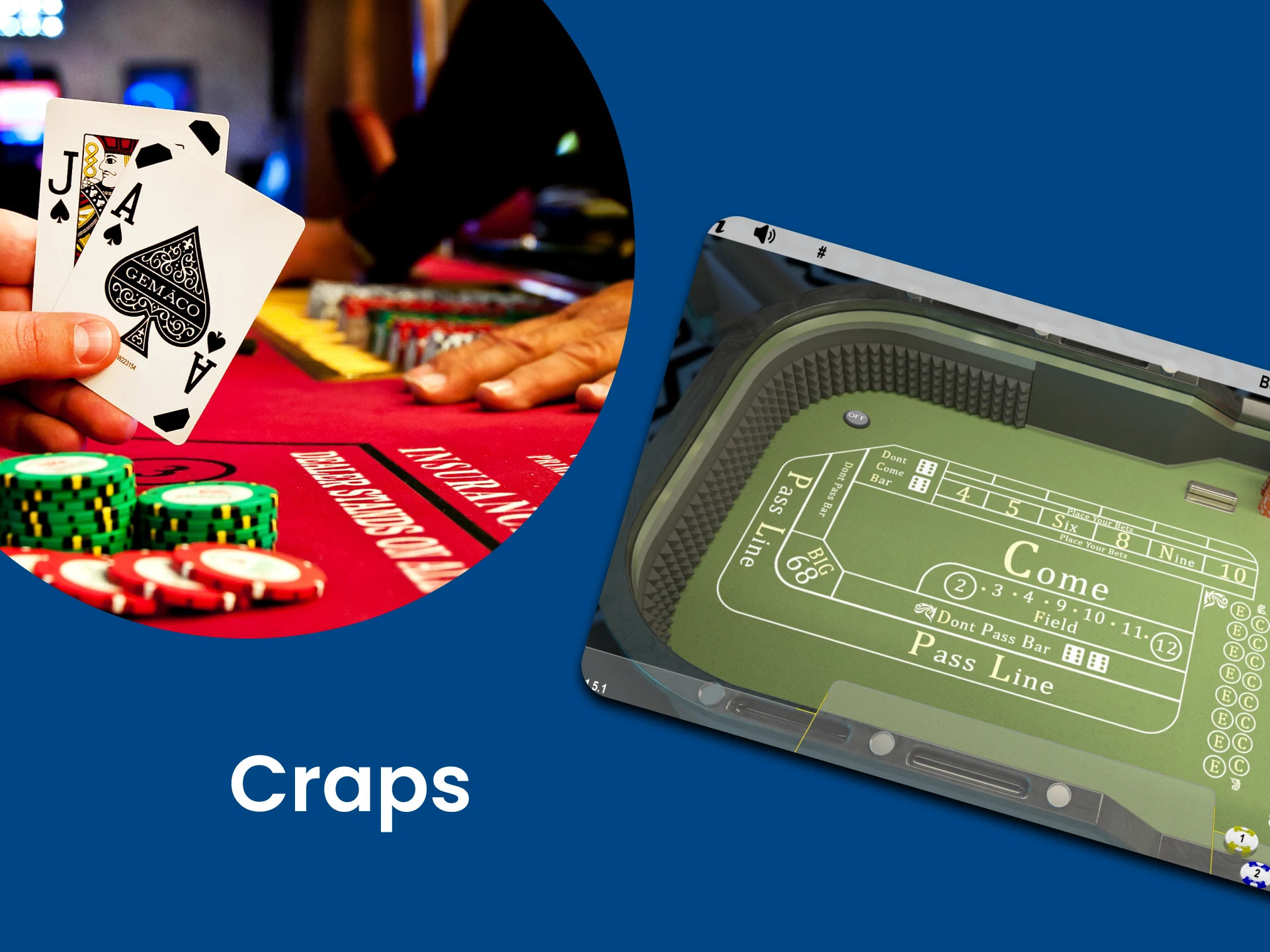 Select the Craps section for casino games.