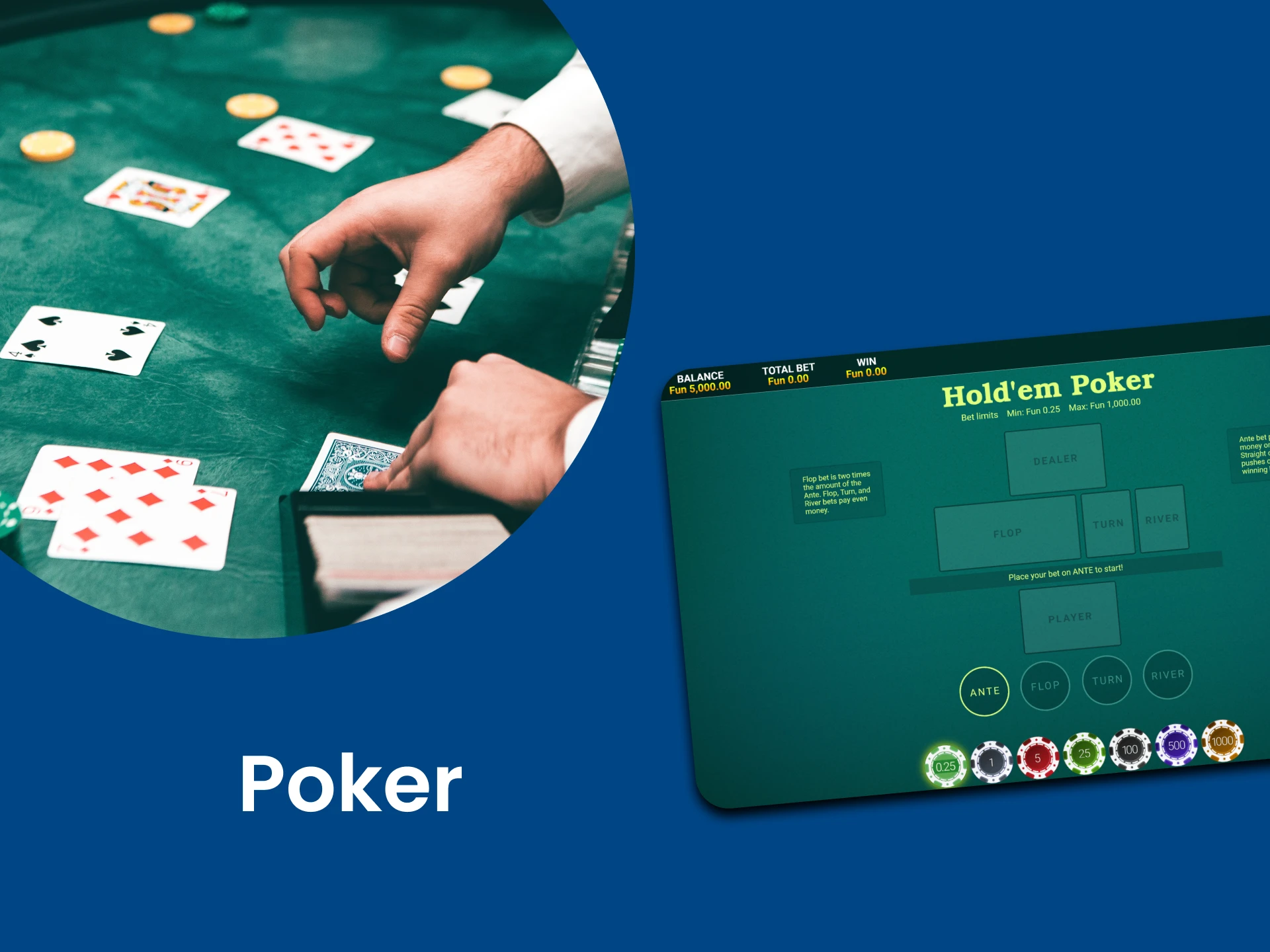 Select the Poker section for casino games.