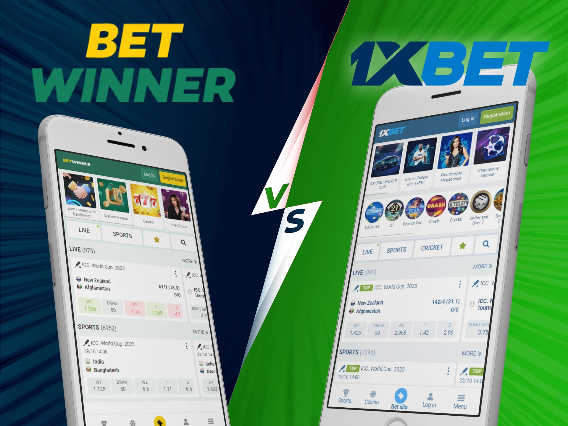 Compare the convenience of the 1xbet and Betwinner mobile applications.