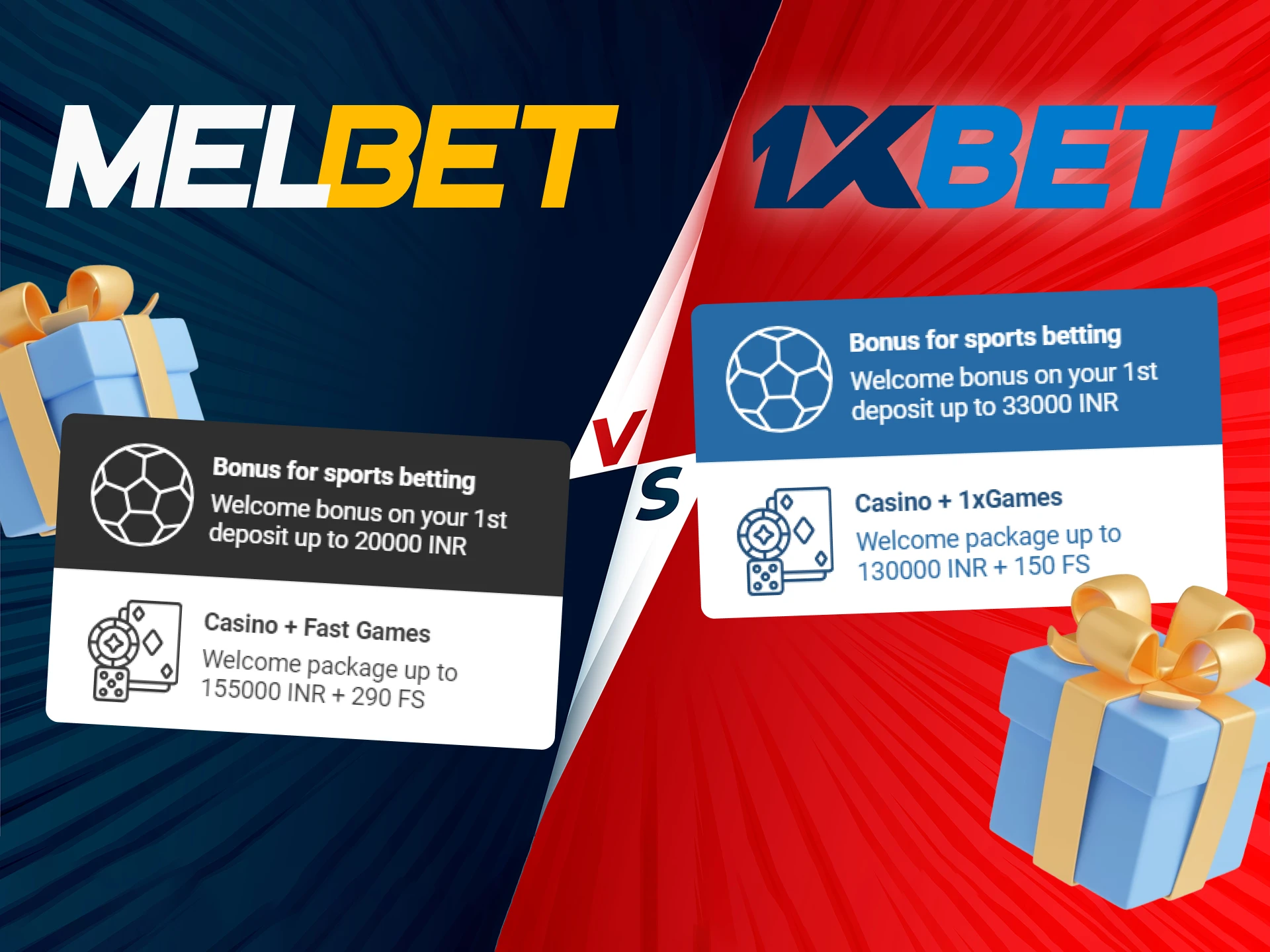 Get your welcome bonuses after registration at 1xbet and Melbet.