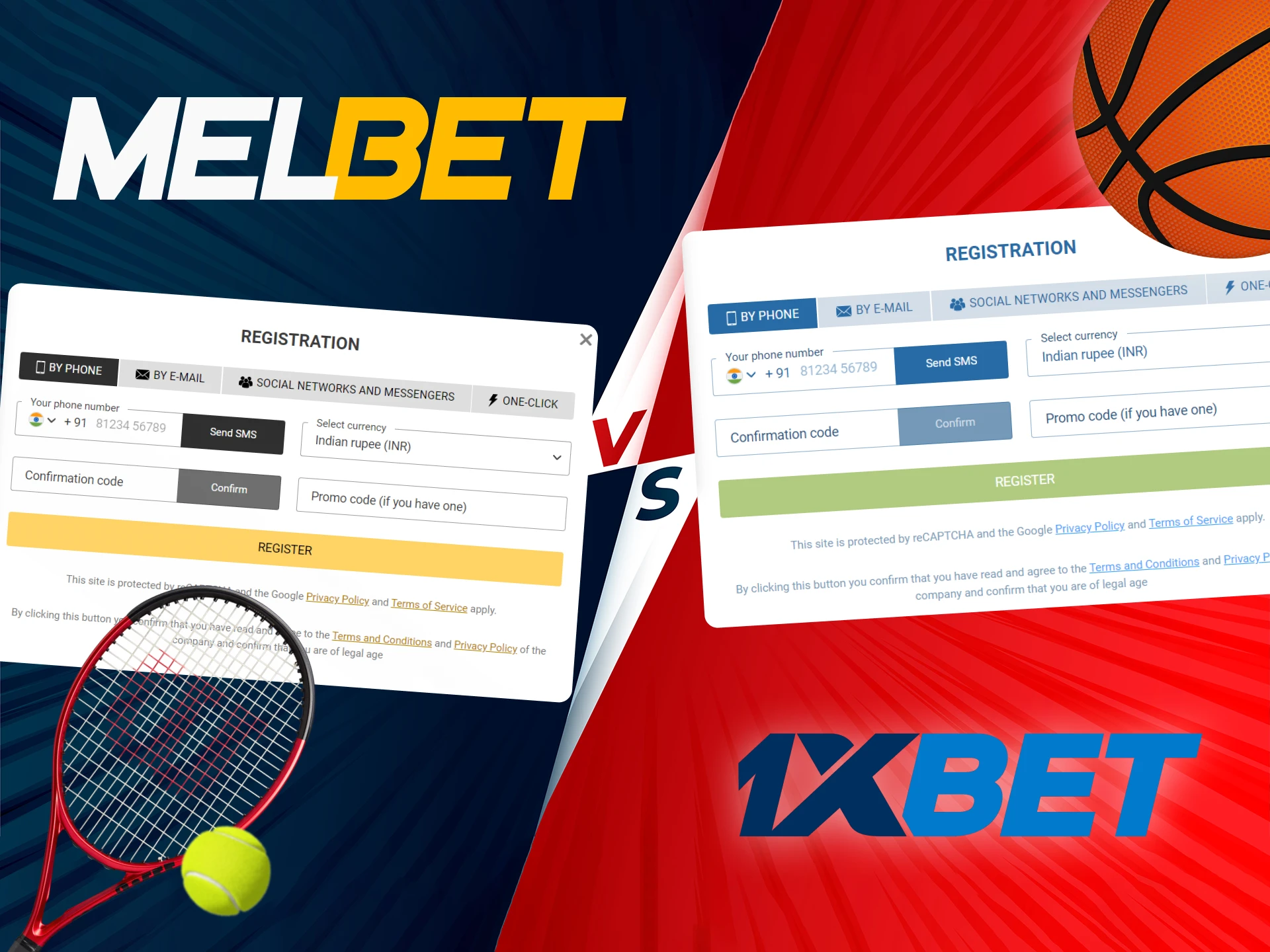 Compare the differences in the registration process between 1xbet and Melbet, and start betting.