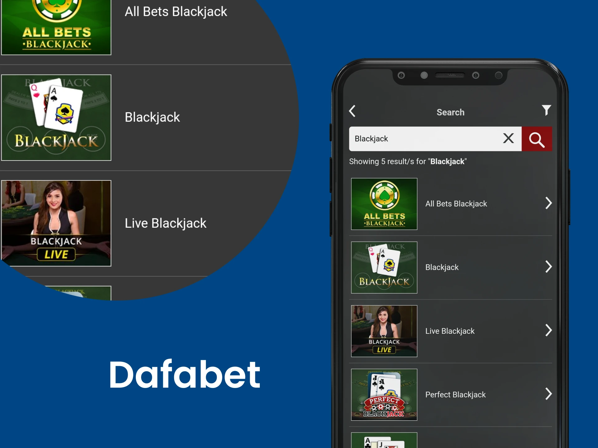 Download the Dafabet app to play Blackjack.