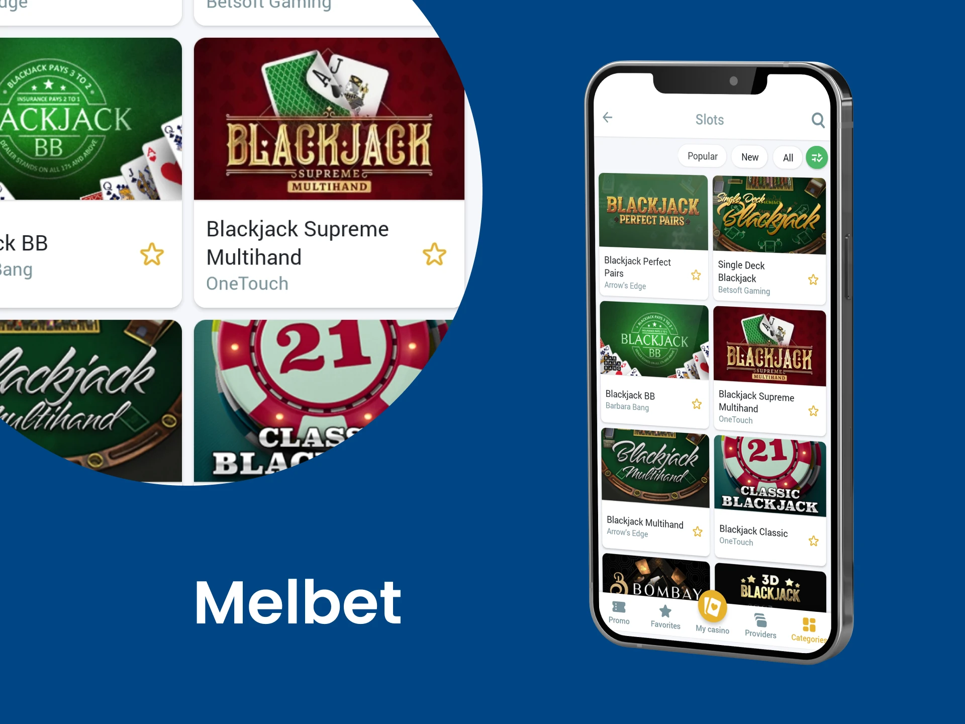 Download the Melbet app to play Blackjack.