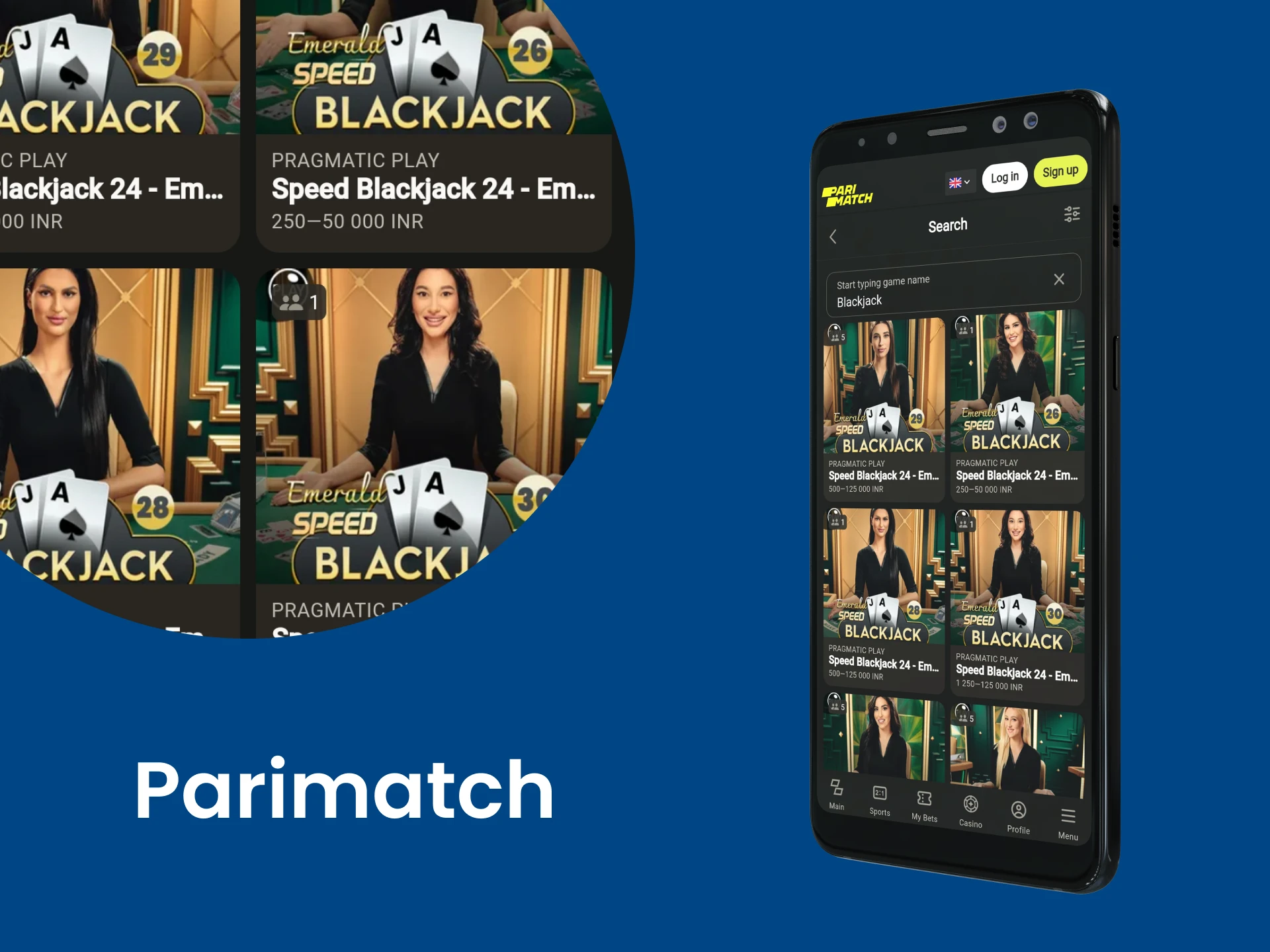 Download the Primatch app to play Blackjack.
