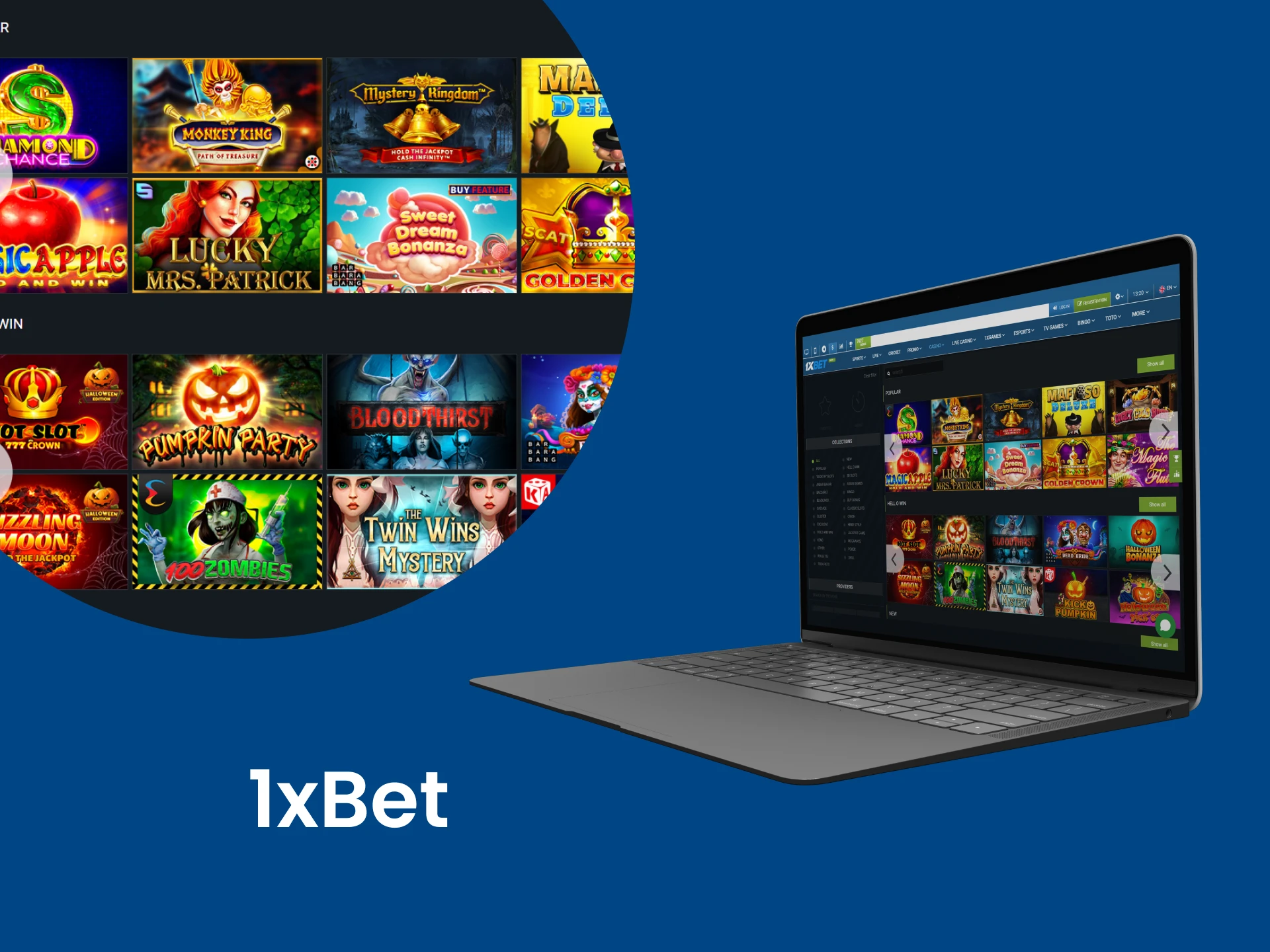 Try your hand at the online casino from 1xbet.