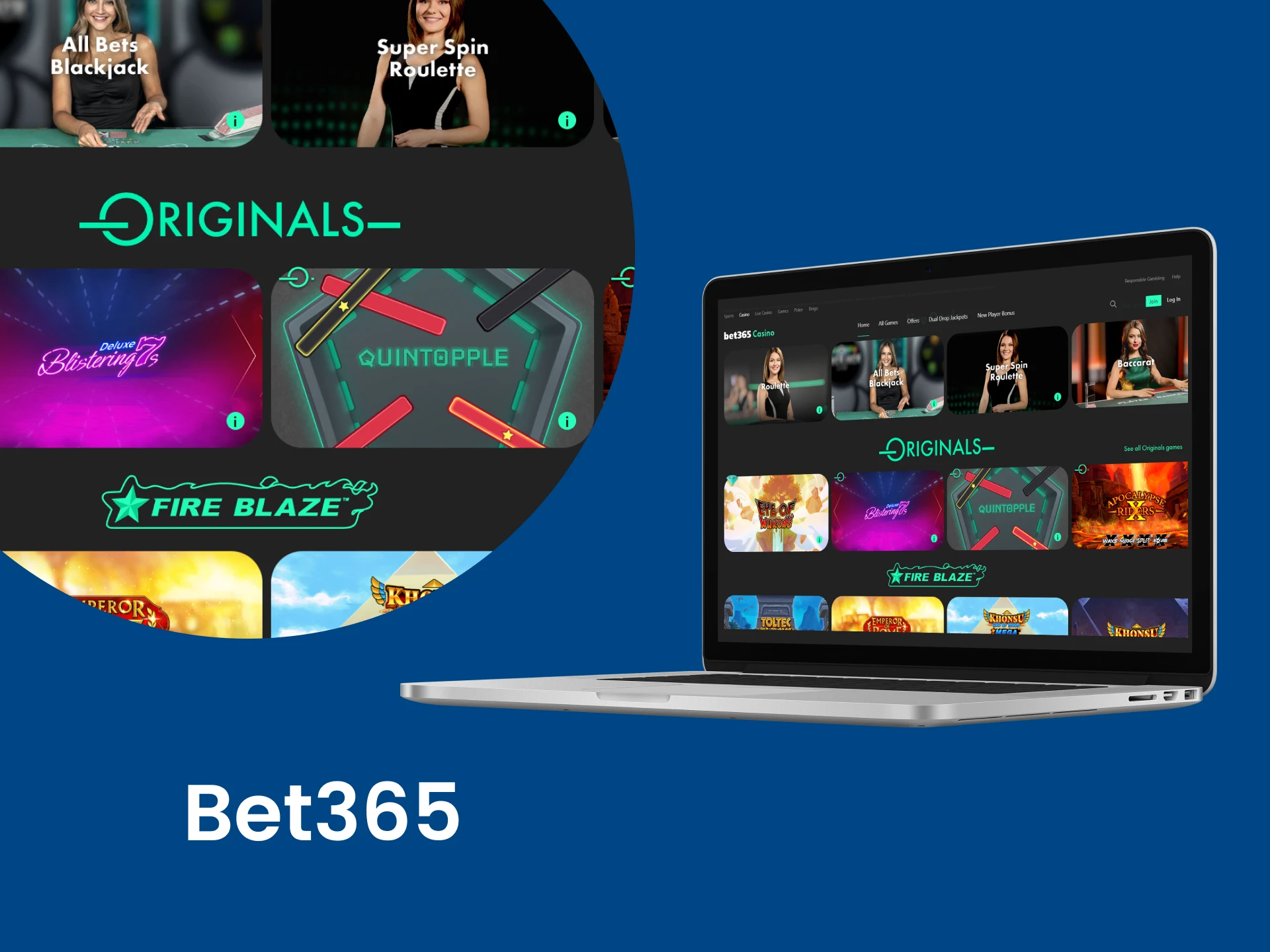 Try your hand at the online casino from Bet365.
