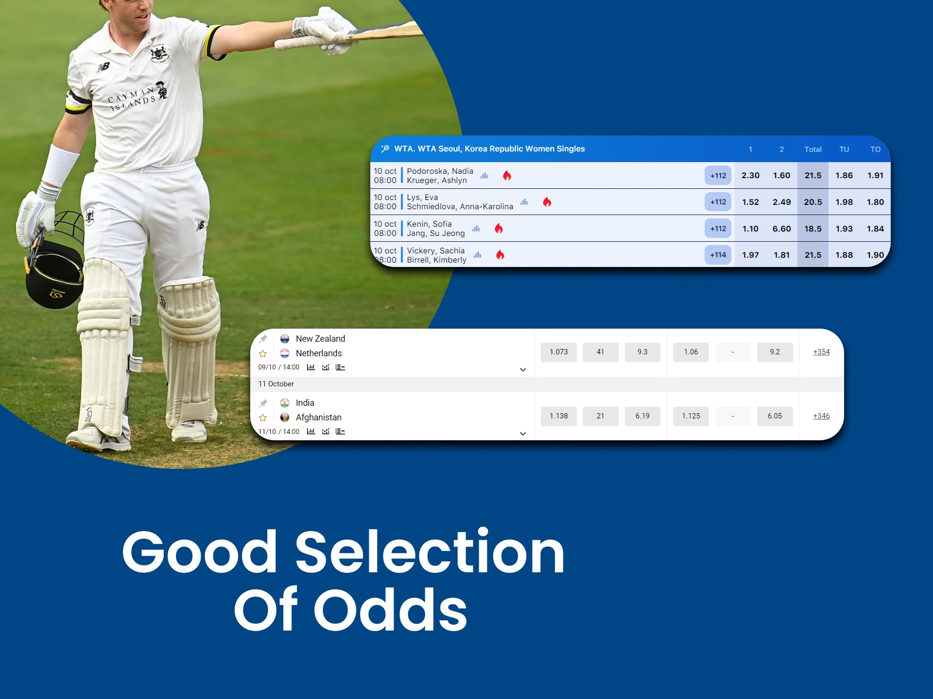 Choose a bookmaker site with high betting odds.