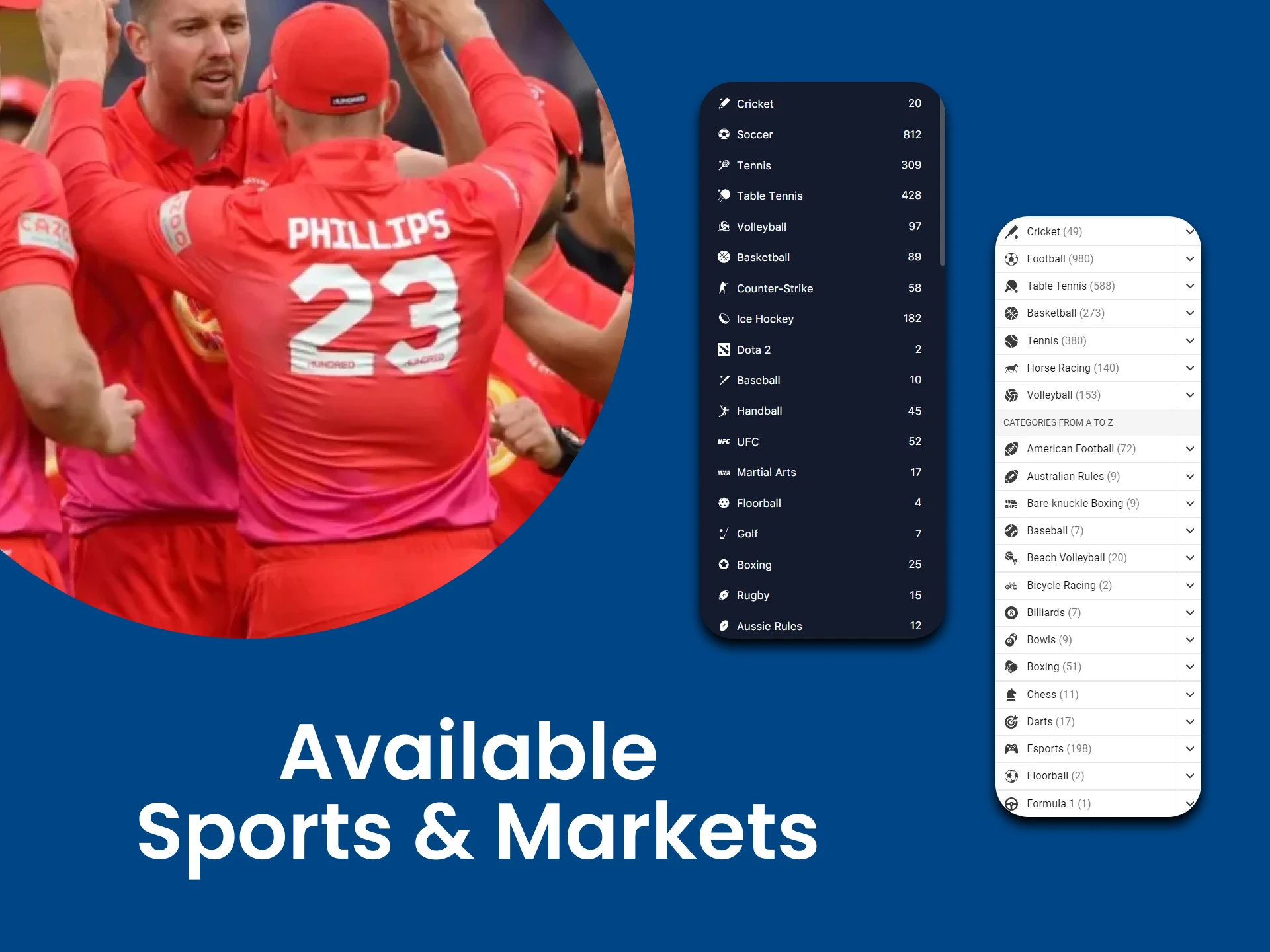 Choose a bookmaker site with a wide selection of sports to bet on.