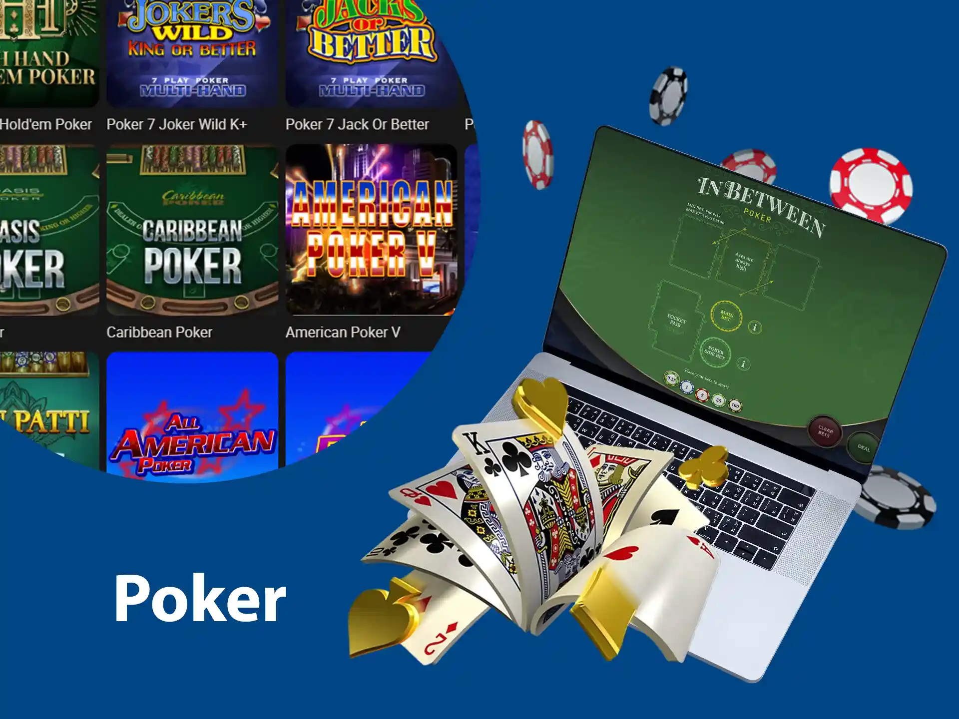 Win chips or money in the Poker card game.