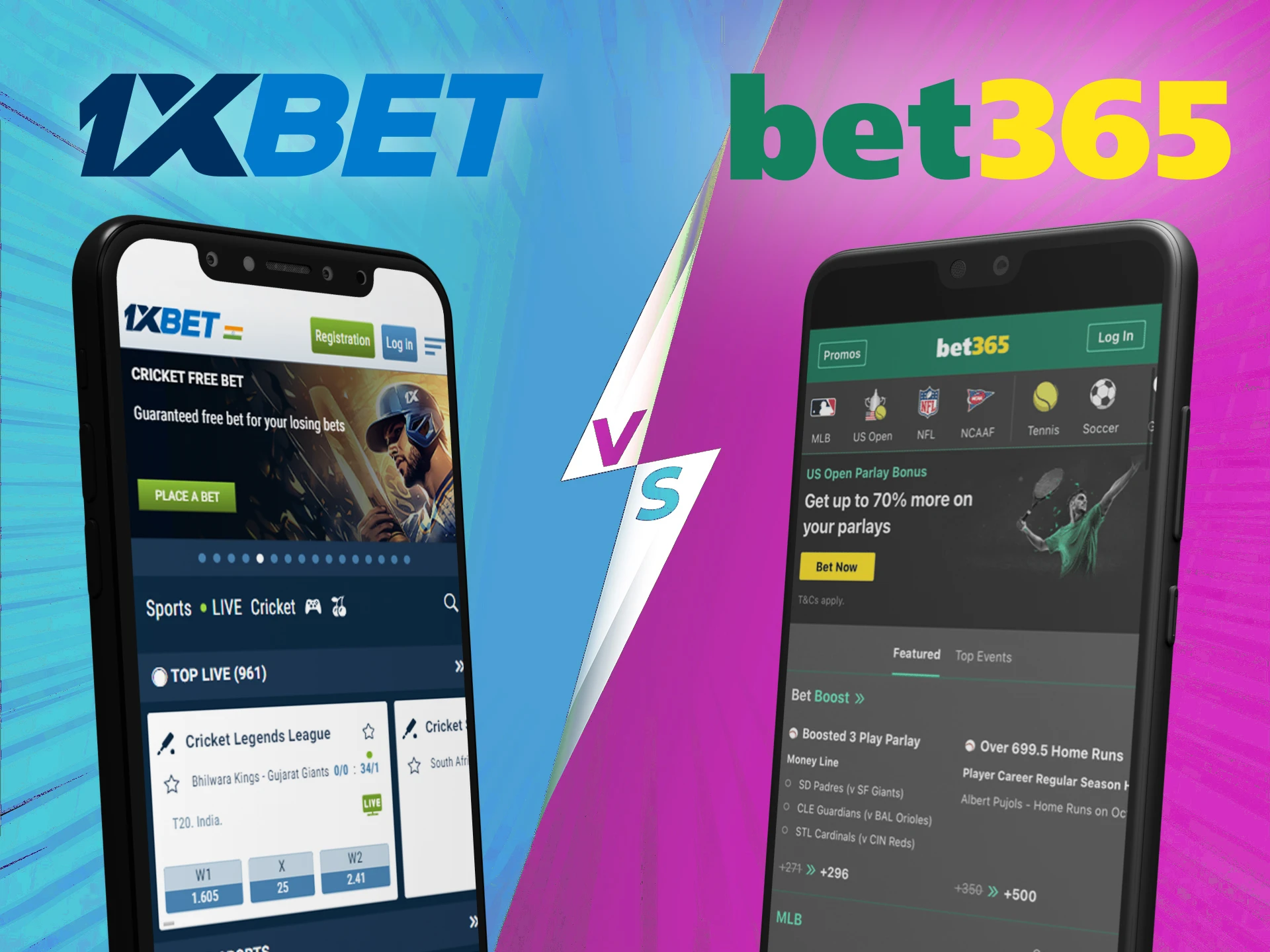 Try the 1xbet and bet365 apps to see which app is right for you.