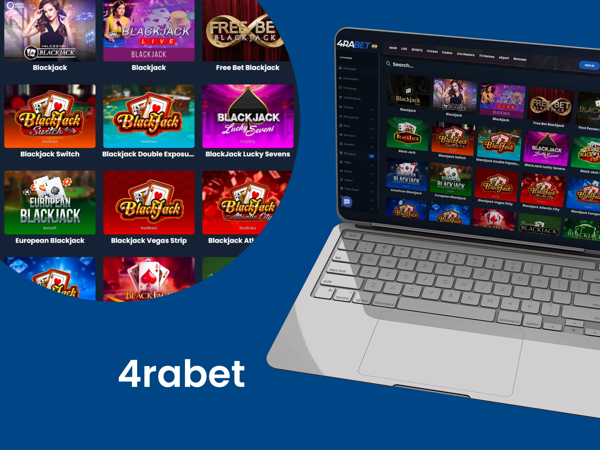 Choose from different types of table blackjack games at 4rabet.