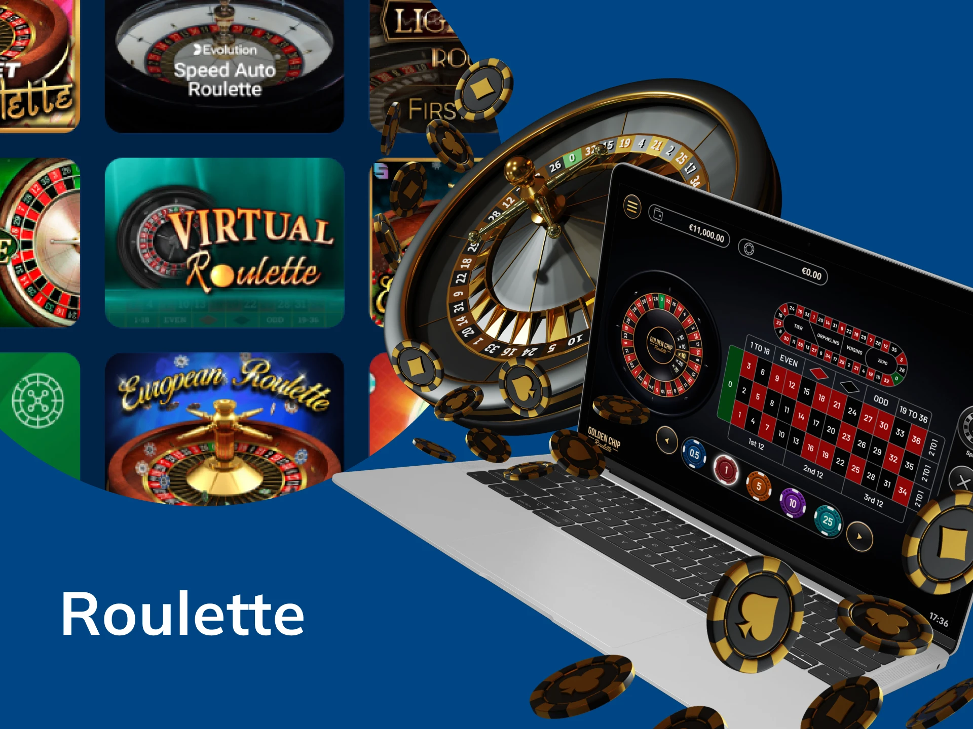 Try your luck in the game of roulette.