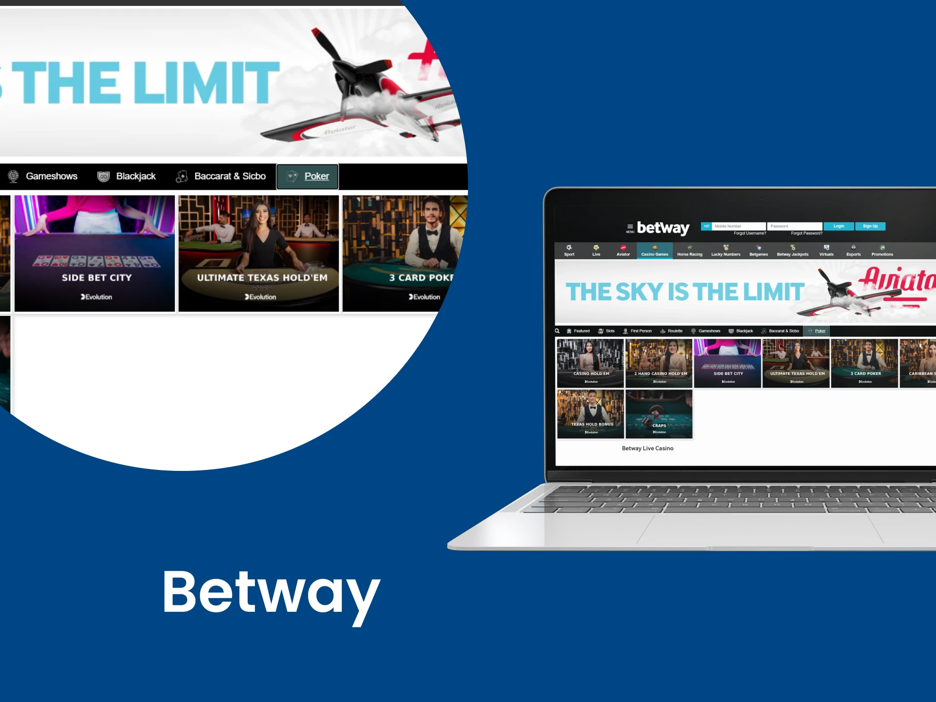 Play Video Poker on the Betway service.