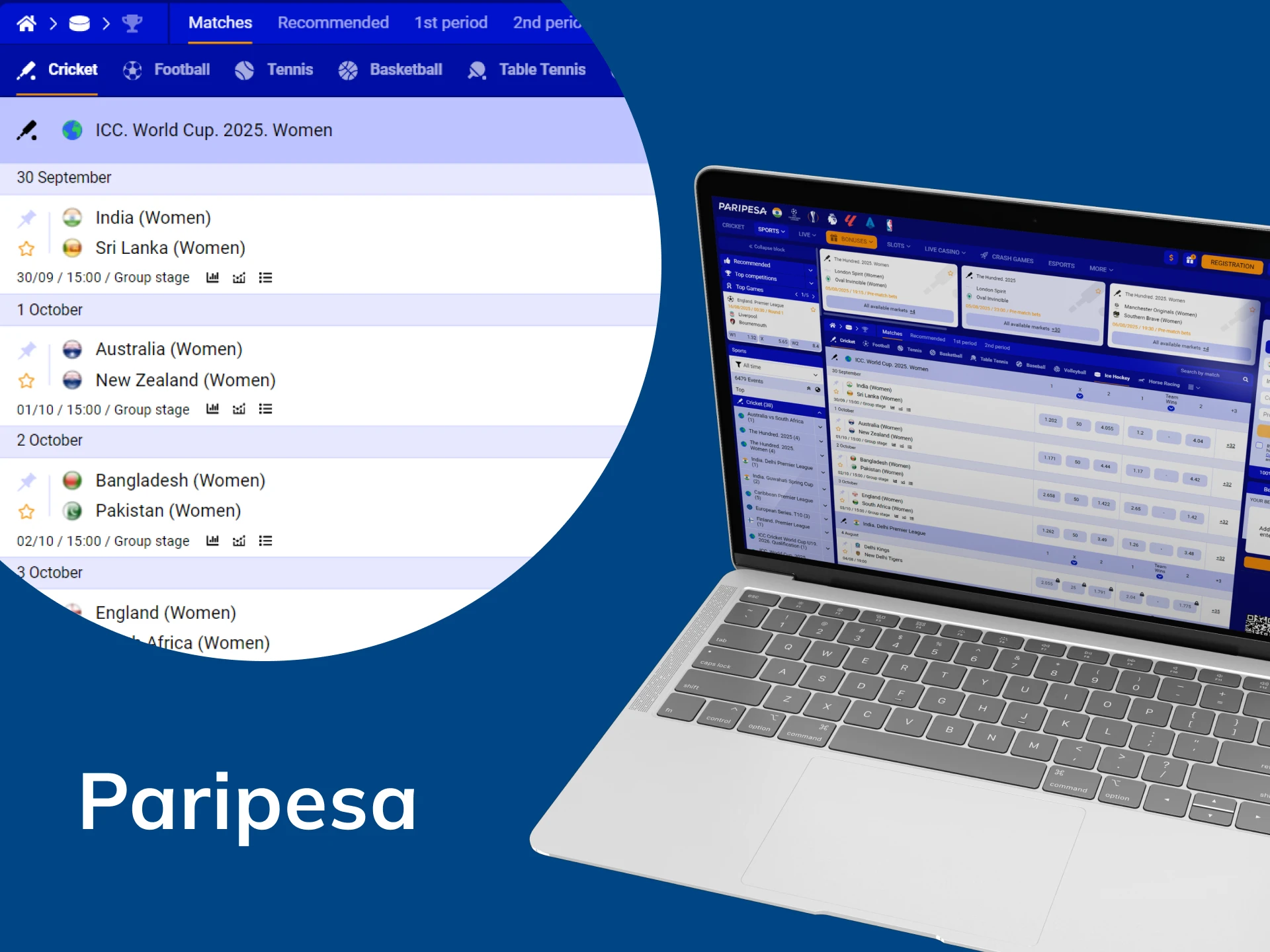 Visit Paripesa and bet on Indian cricket.